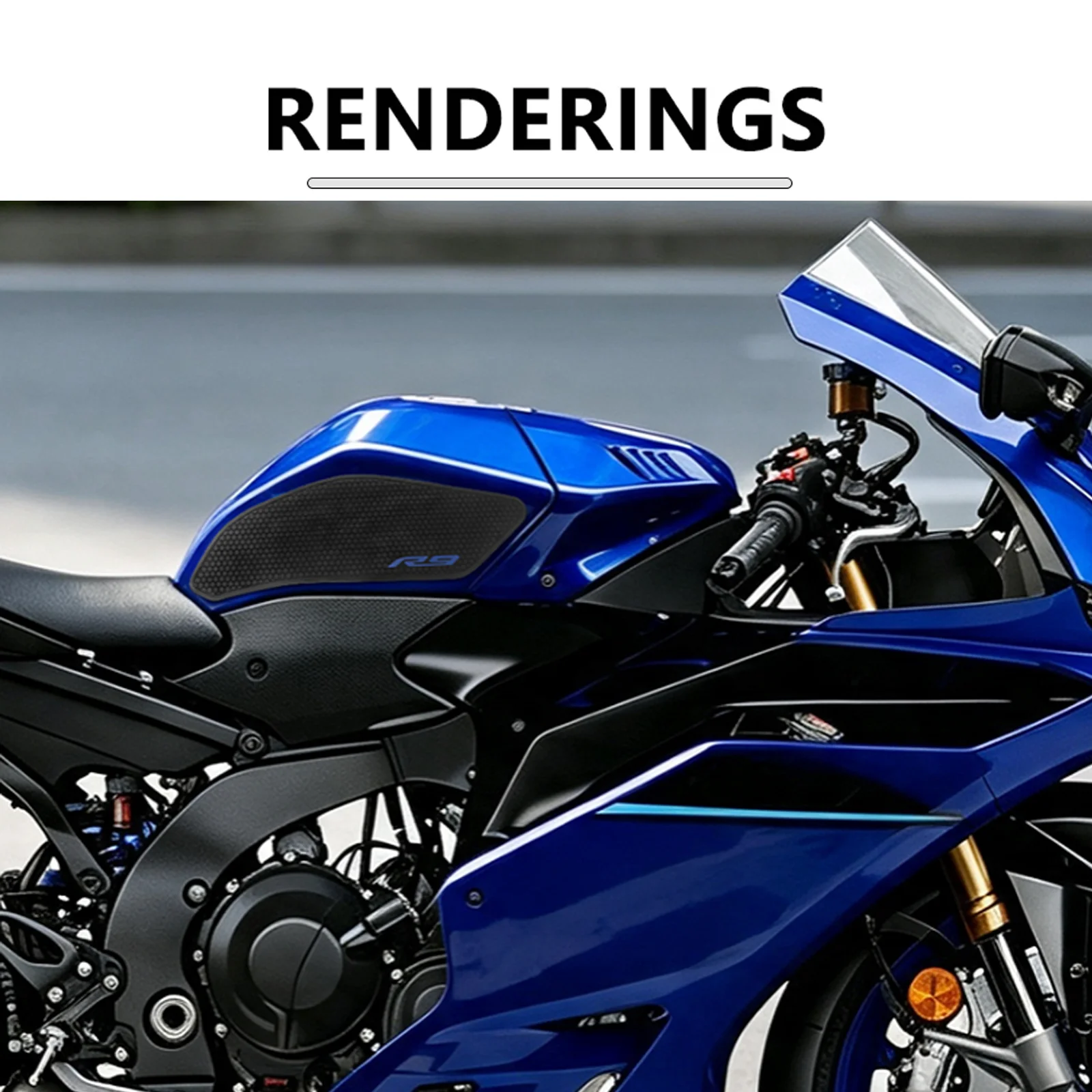 For YAMAHA YZF-R9 yzf R9 2025-2026 TANK PAD Fuel Tank Stickers Motorcycle Non-slip Side Fuel Tank Waterproof Pad