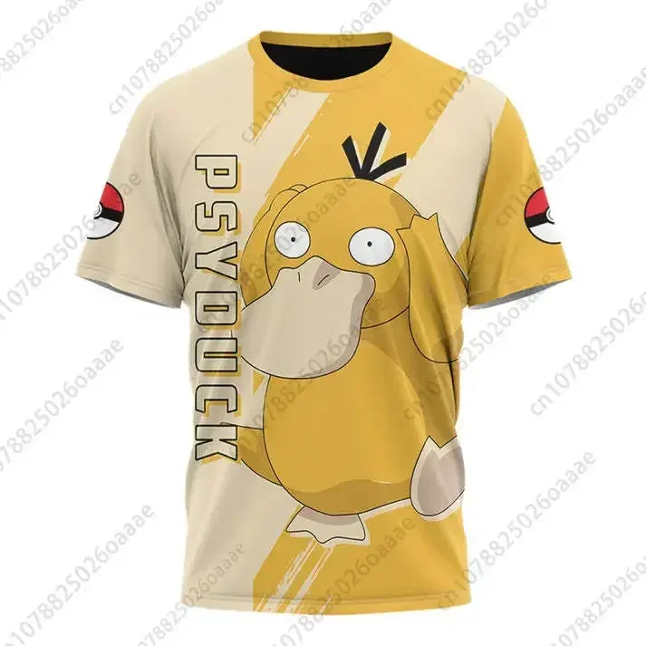 Pokemon Psyduck Camisetas 3D para hombres y mujeres Deportes y ocio Celebi Camisas frescas de verano de manga corta para niños