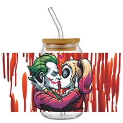 Clowns Joker Decal Washable UV DTF Cup Wrap for 16oz Libbey Can DIY Waterproof Mug Transfer Sticker Custom Label