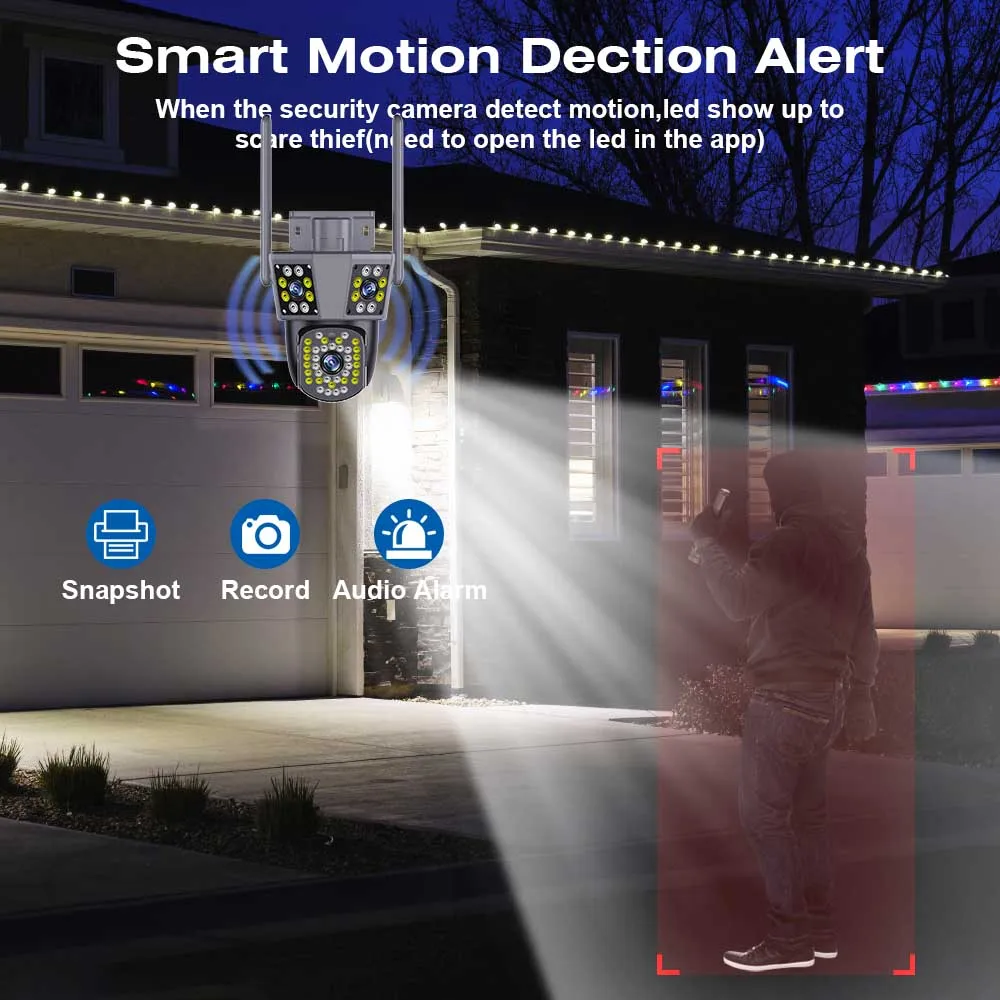 Imagem -05 - Câmera de Segurança Impermeável ao ar Livre com Lentes Câmera Cctv Rastreamento de Movimento Vídeo Ptz Wifi ip Telas