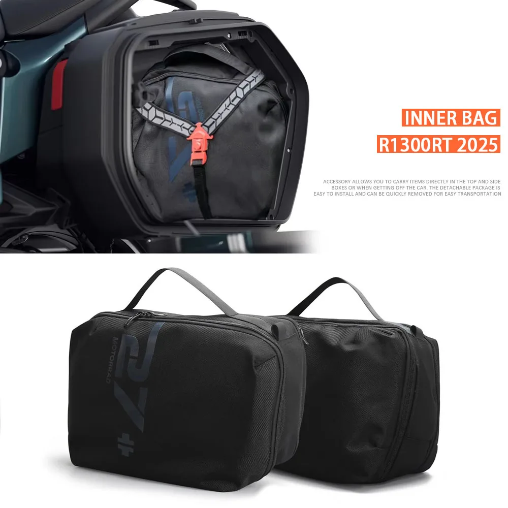 

Мотоциклетный черный боковой чехол с логотипом, внутренняя сумка для BMW R 1300 RT R1300 RT R1300RT r1300rt 2025, верхний чехол, водонепроницаемая сумка