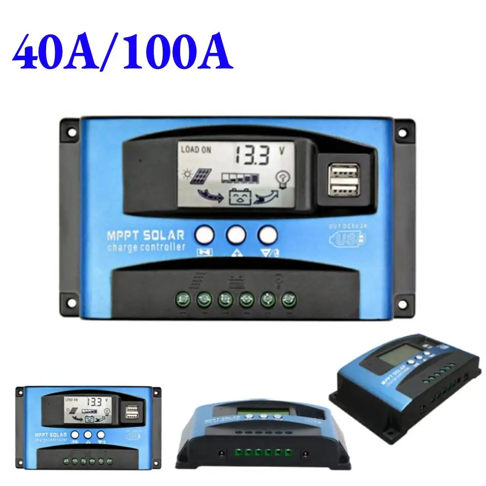 

MPPT Solar Charge Controller 30A 40A 50A 60A 100A with LCD Dual USB for Solar Panel and Battery Management