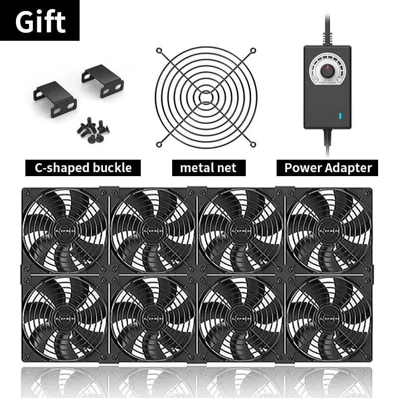 Imagem -05 - Teucer-btc Mining Máquina Workstation Gabinete Case do Servidor Sistema de Arrefecimento Fan Kit Ventilador Grande Volume de ar 3000 Rpm 12 Centímetros