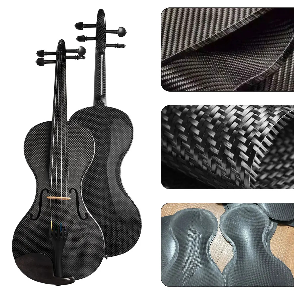 High Grade Pure Carbon Violin Full Size 4/4  Fiber  Gloss Finishing With Power Sound For ist Players