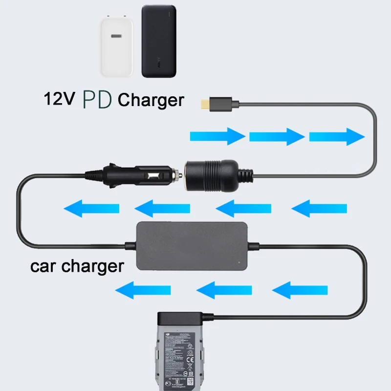 Cavo adattatore convertitore femmina da USB C PD a 12V 60W per presa accendisigari per auto per aspirapolvere per auto