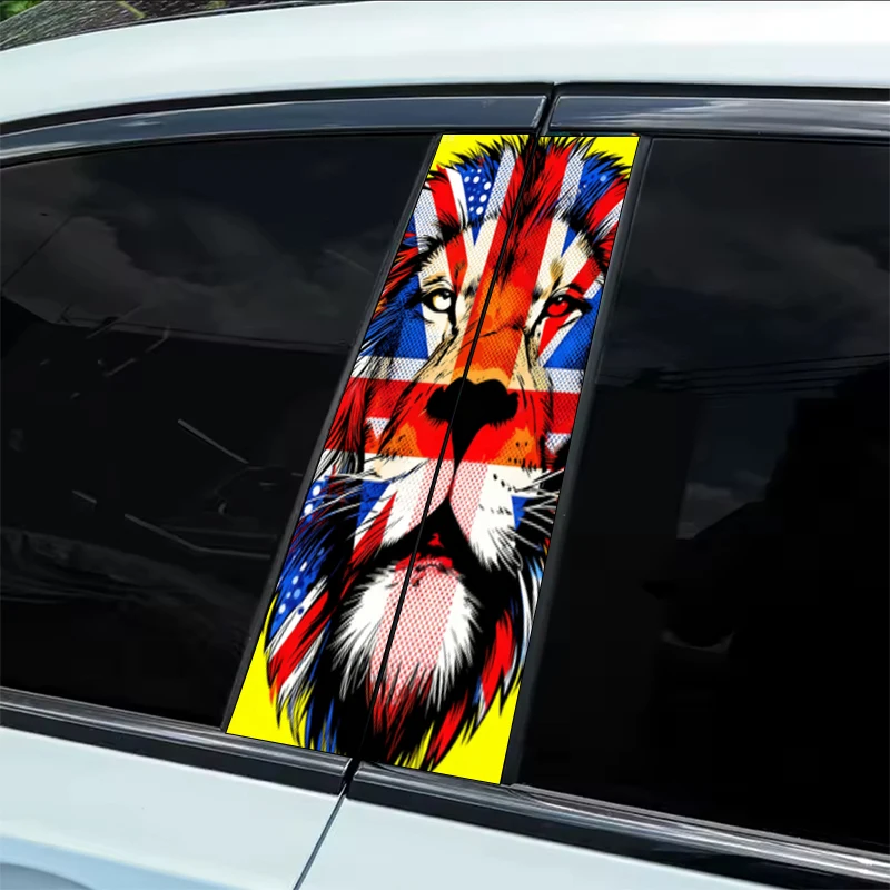 قطعتان من لافتة يونيون وملصق عمود الأسد B المتلألئ على شكل نجمة، مقاوم للماء والخدش، مناسب لجميع الموديلات