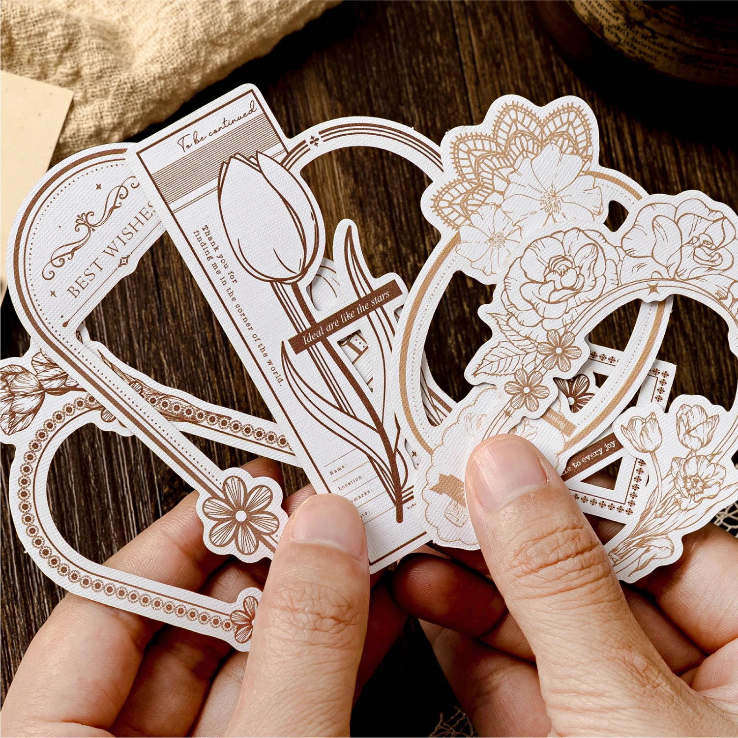 10pcs/pack Vintage Frame collage hollow out Stickers Creative Stereoscopic Handbook Material Stationery supplies