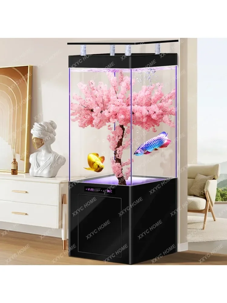 Square Ecological Fish Tank Living Room Home Small Lazy Change Water Super White Aquarium