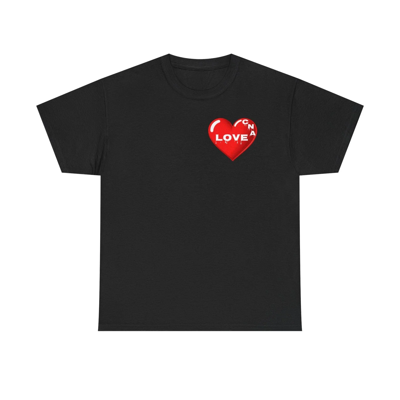 

Heart-shaped Graphic Printing Summer, Autumn and Winter Pure Cotton Men's and Women's T-shirts, Short Sleeves, Luxury Outdoor