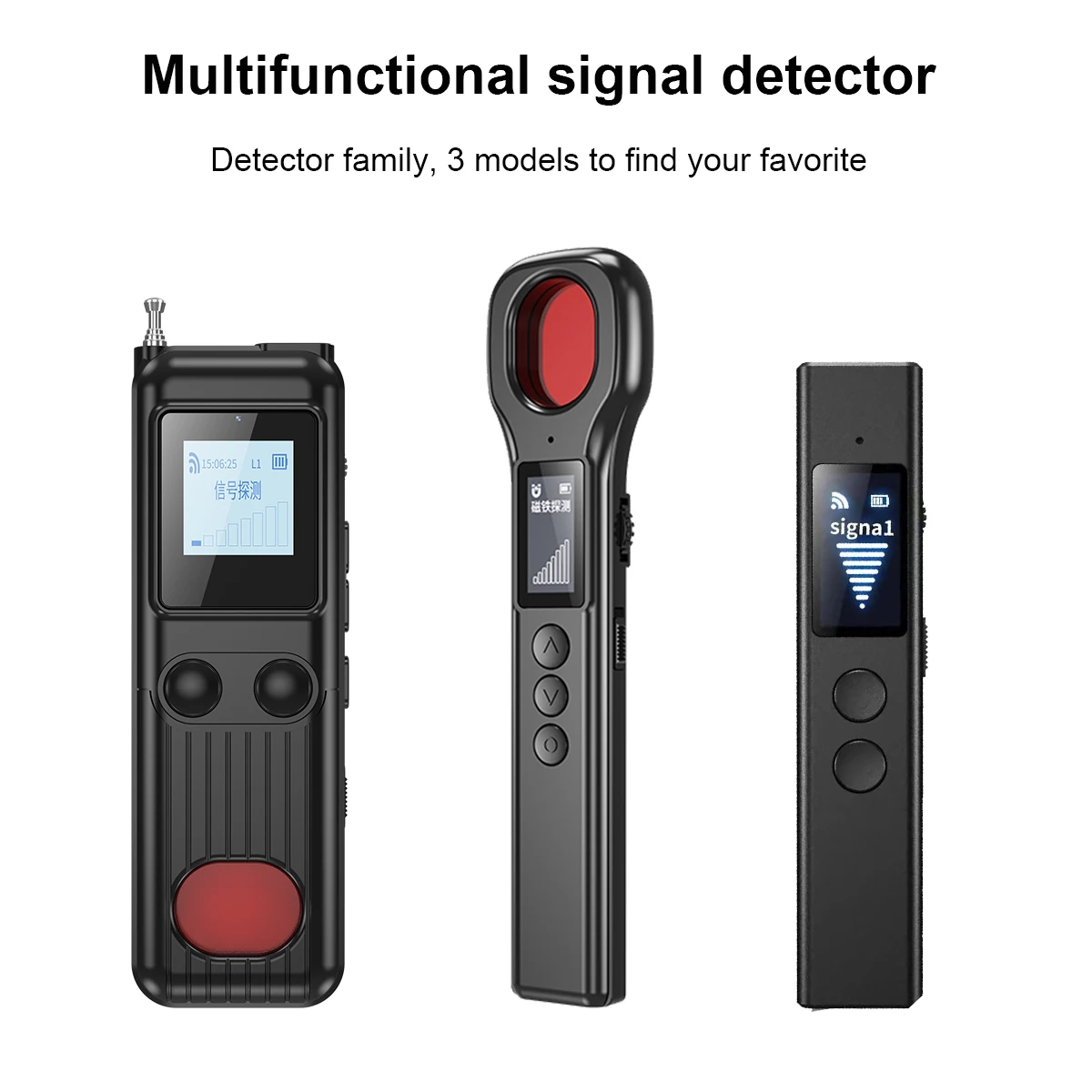 Multifunctional wireless signal detector to prevent eavesdropping, camera detector, infrared scanner, 3 models available