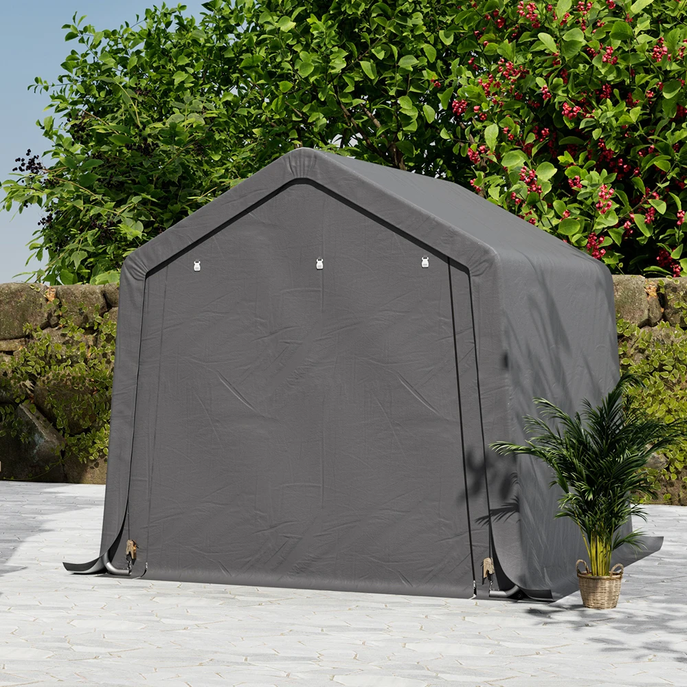 【Breeins】سقيفة تخزين أنبوبية مجلفنة متعددة الحجم، مأوى تخزين خارجي مقاوم للماء وشديد التحمل لجميع المواسم #6