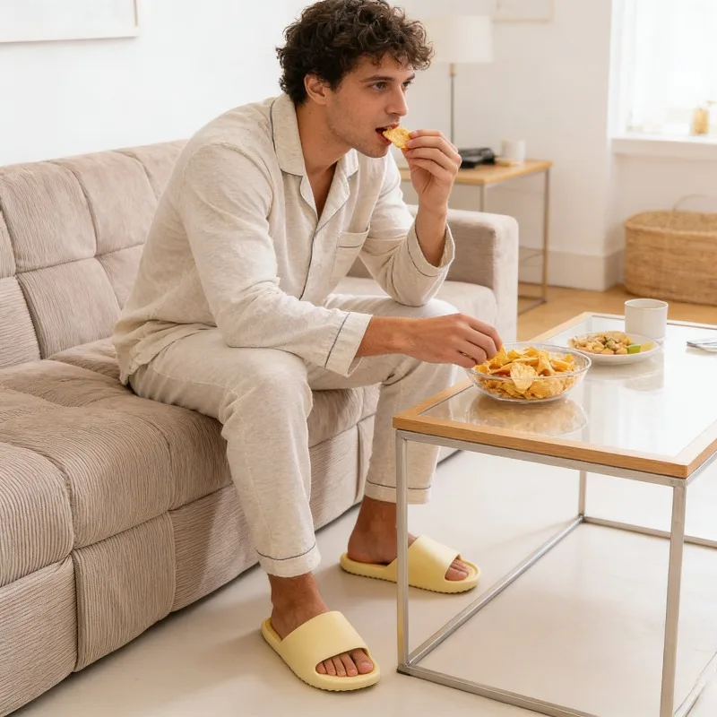 

Comfortable Simple Bathroom Soft Bottom Couple EVA Slippers Summer New Foam Comfortable Wear- Resistant Light Home Indoor Drag