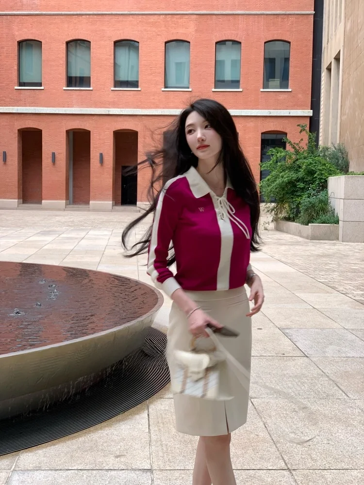 

Original Rainbow Sugar Wcouture Knitted Wool Top Cross Tie Ne Precision Spun Casual Spor Feel Polyester Acrylic Wool Blend