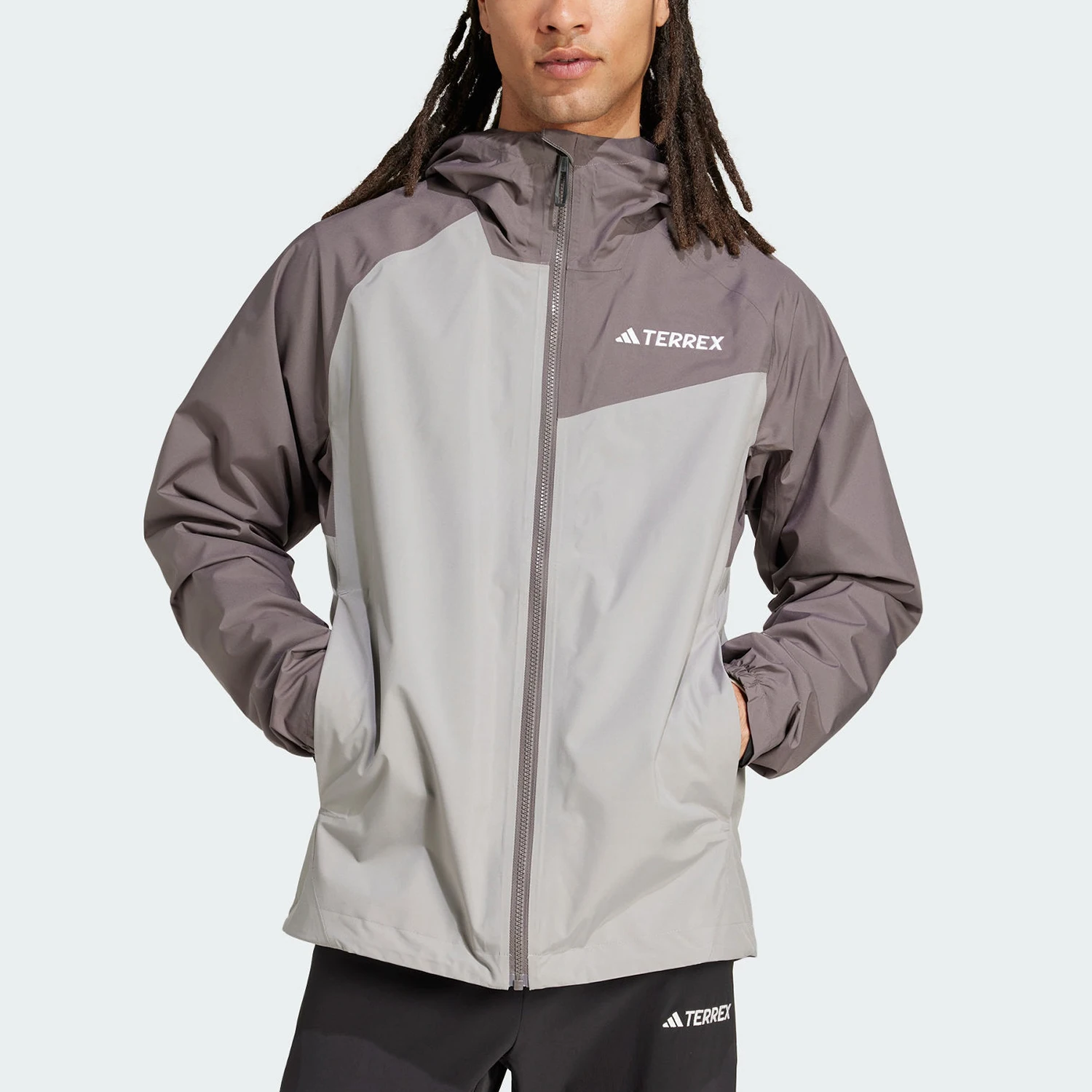 

Adidas genuine New Men's Outdoor Patchwork Loose Hooded Windbreaker JN8809