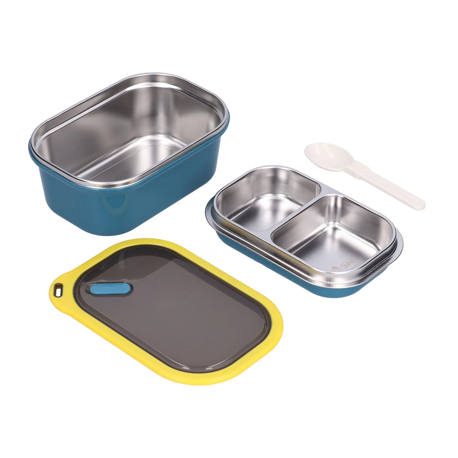 

1.2L Stainless Steel Box Doublelayer LeakProof Sealed Food Container Storage Box for School Picnic Lunch Box Tableware