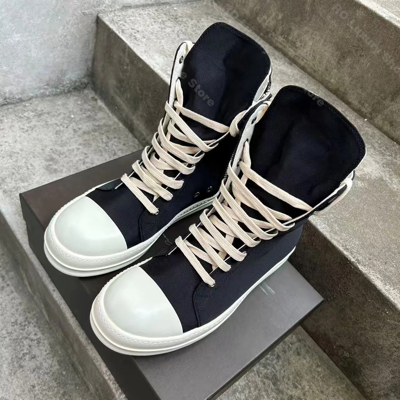 Classic Stalin Women Sneaker High Top Men Shoe Designer Follow Engaging Trainer Lace-up Luxury Ankle Boot Black Platform Shoe