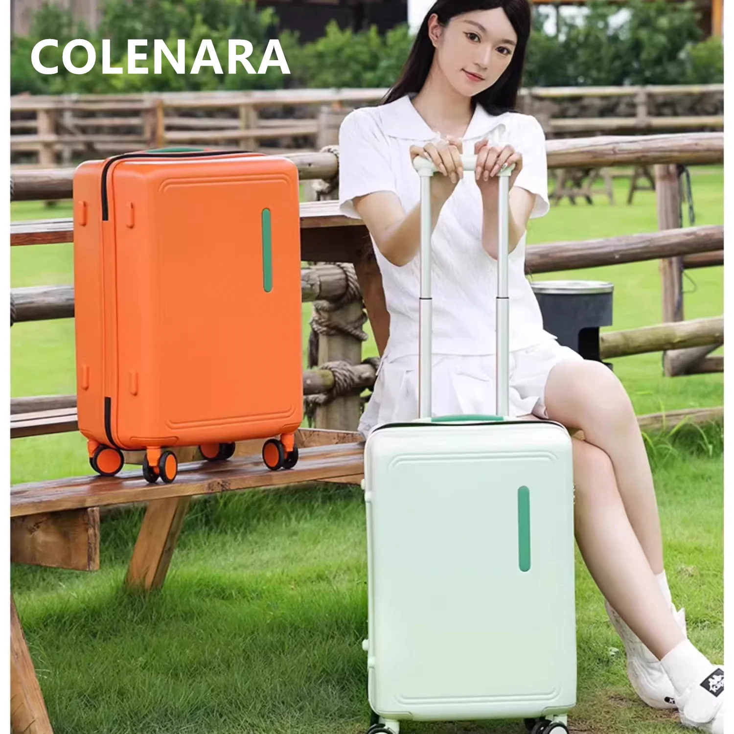 COLENARA 캐빈 수트케이스 여성용 PC 20인치 24인치 기내용 박스 남성용 USB 충전 트롤리 케이스 유니버설 휠 롤링 러기지