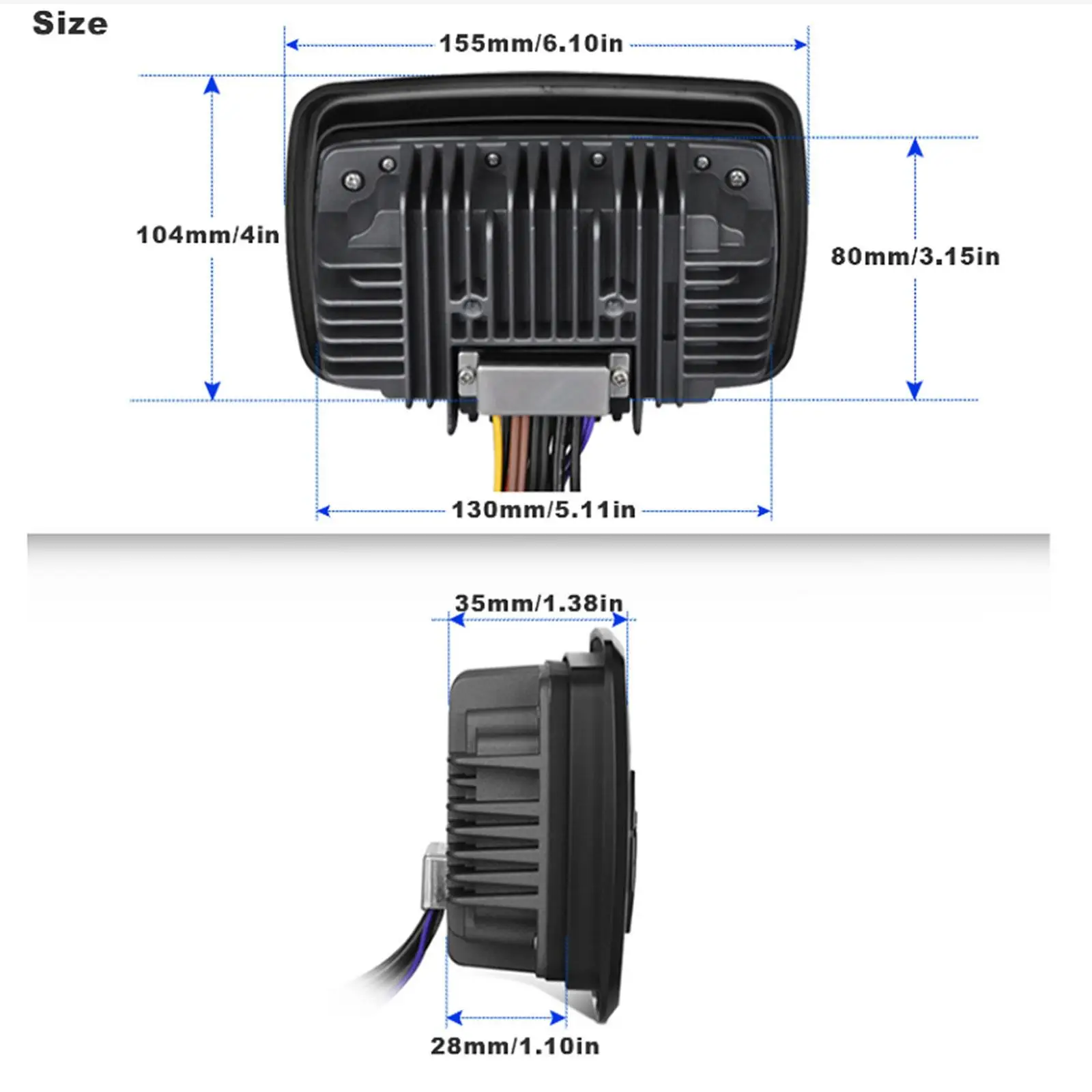 

Marine Stereo Radio 4x40W Metal Aluminum Subwoofer 12V Weatherproof Audio AM FM Gauge Radio for Golf Cart ATV UTV Car Boats