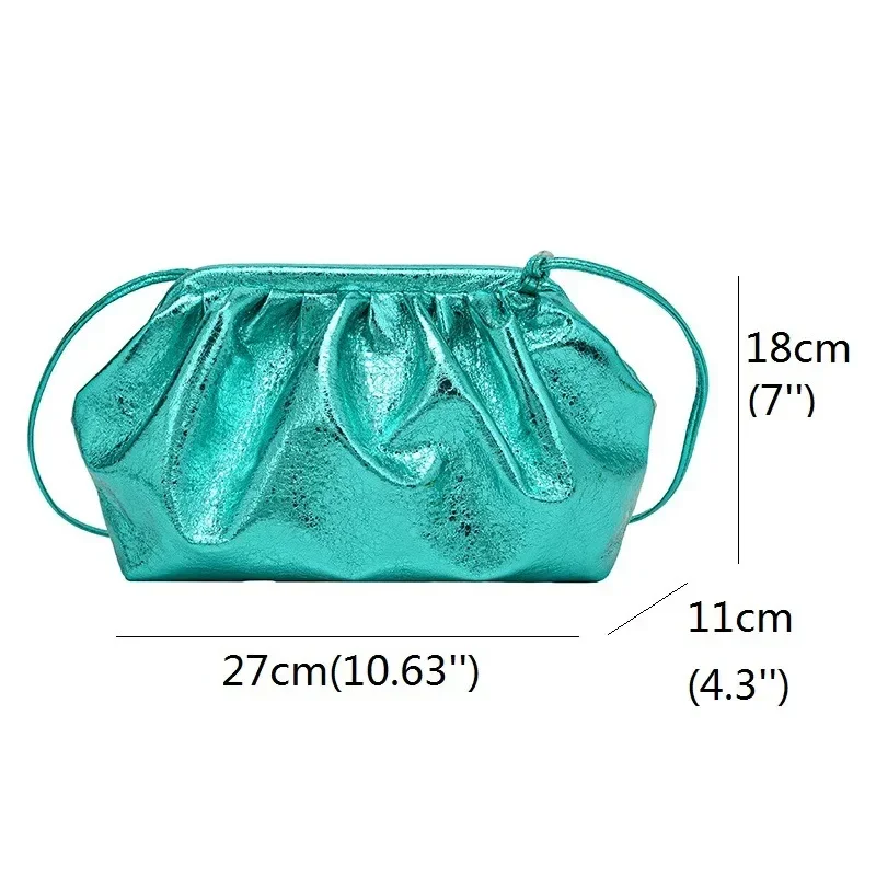 Bolsa de Ombro Glitter Retro para Mulheres, Designer de Luxo, Bolsas Crossbody Femininas, Bolsas Femininas, Bolsa Nuvem da Moda Coreana