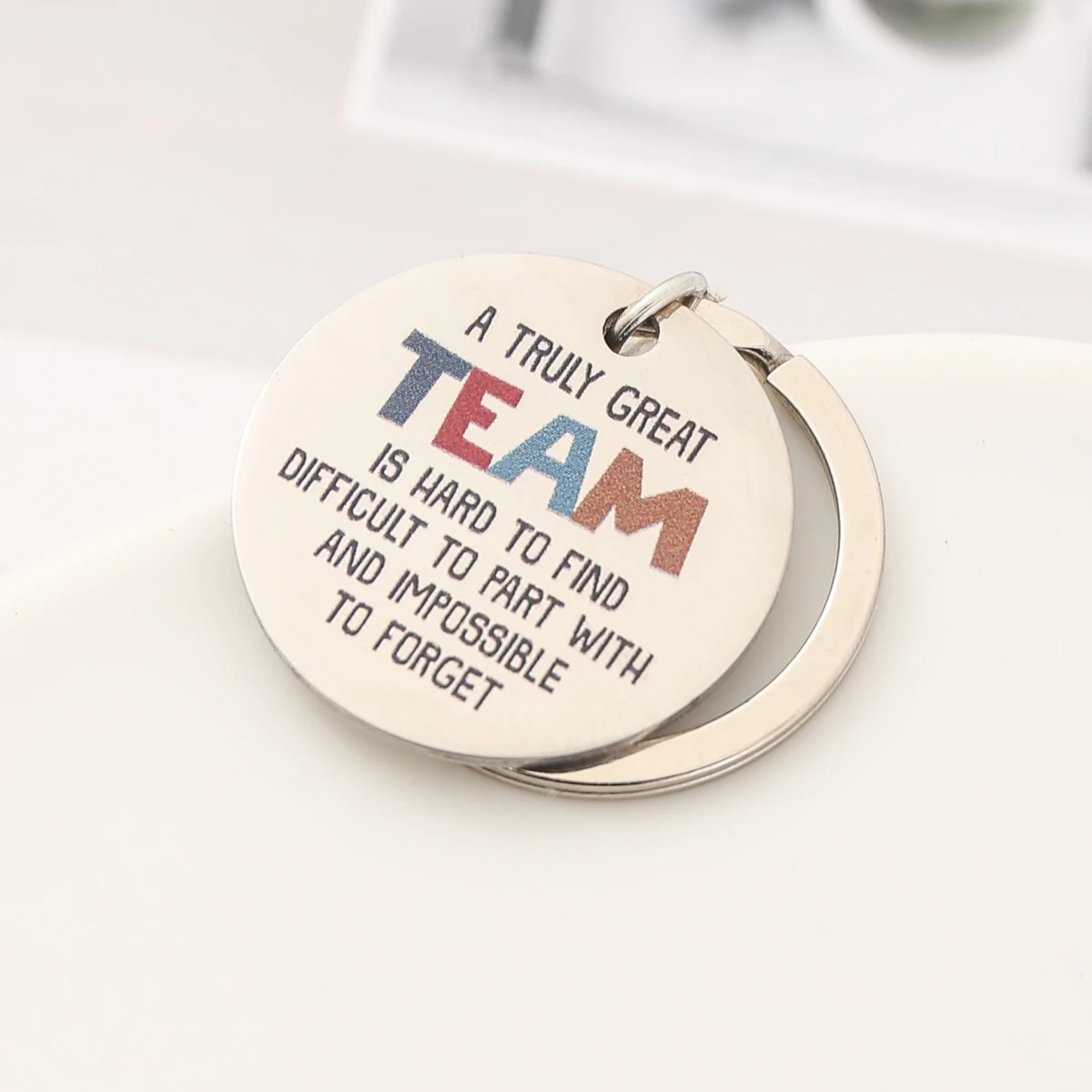 1Pc Inspirational \'A Truly Great Team\' Stainless Steel Keychain - Perfect Gift For Colleagues, Friends & Teammates