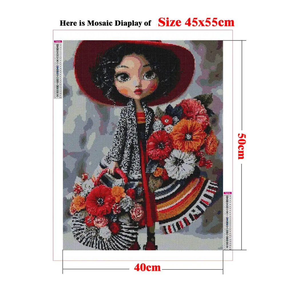 Diamond Embroidery Sale Sweet Dolls Lady Potrait Mosaic Handmade Full Square Round Drill DIY Diamond Painting By Numbers Sets