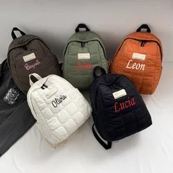 Gepersonaliseerde Canvas Rugzak Kleine Verse Rugzak Dames Eenvoudige Casual Lichtgewicht Waterdichte Rugzak Gepersonaliseerde Tas