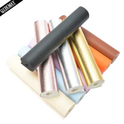QIBU 50x120cm Faux Leather Roll Solid Color Litchi PU Leather for Craft Patches DIY Hair Bow Accessories Handbag Wall Decoration