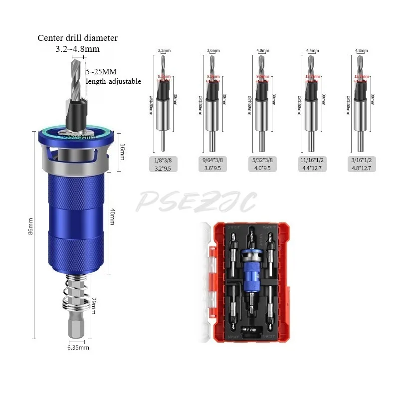 Semi Automatic Depth Limit Countersunk Drill for Easy Disassembly and Installation of Screw Holes Taper Hole Drill Set
