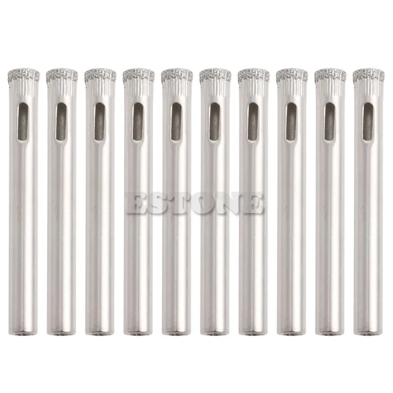 10Pcs Diamond Coated Core Drill Bits 5mm 6mm 8mm 10mm 12mm Hole Saw Glass Tile Ceramic Marble Working Accessories