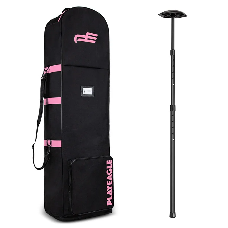 حقيبة سفر للجولف من PLAYEAGLE بطبقة واحدة من النايلون مع عجلات متعددة الألوان لفحص الخطوط الجوية