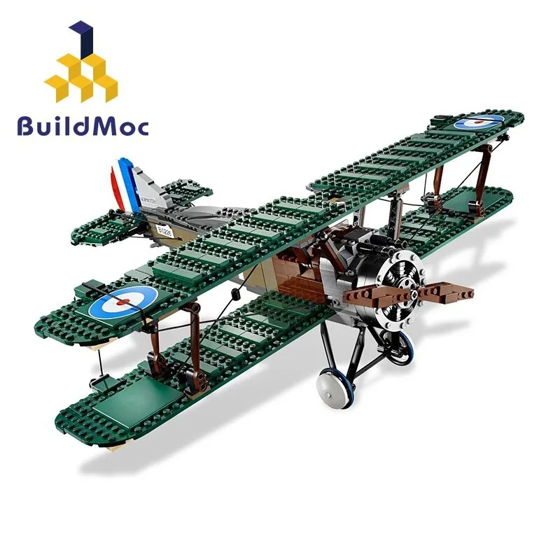 

BuildMOC для 10226, эксклюзивная серия Sopwith Camel, коллекция игрушечных блоков, наборы блоков, кирпичей, подарок на день рождения