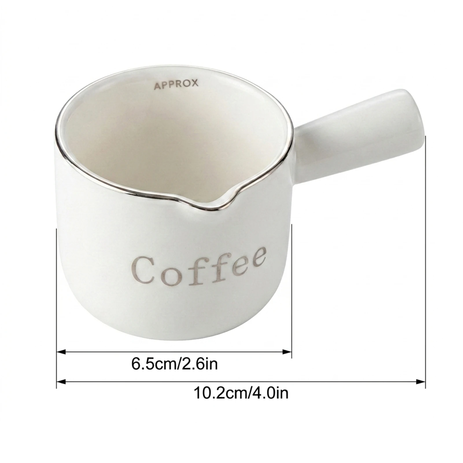 Ceramic Coffee Milk Jug With Measurement Scale Espresso Extraction Cup For Latte