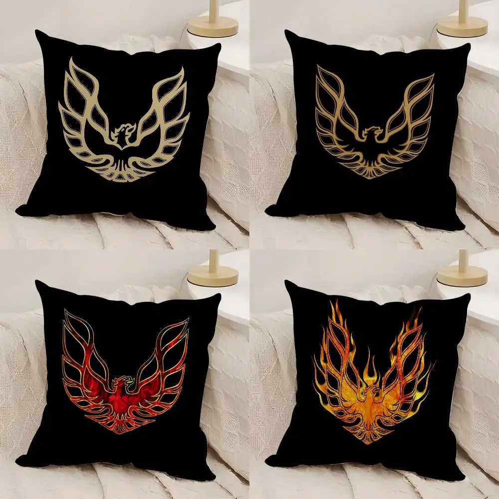 Golden P-Pontiac Pillow Case Office Sofa Dorm Chair Back Short Plush Double-sided Printing Home  Cushion Cover