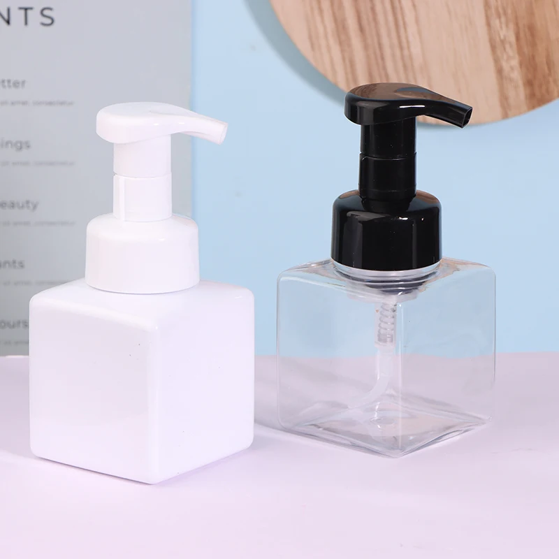 250/500ml Refillable Square Mousse Foam Bottle Pump Liquid Soap Dispenser Hand Sanitizer Bottle Cosmetic Container For Kitchen