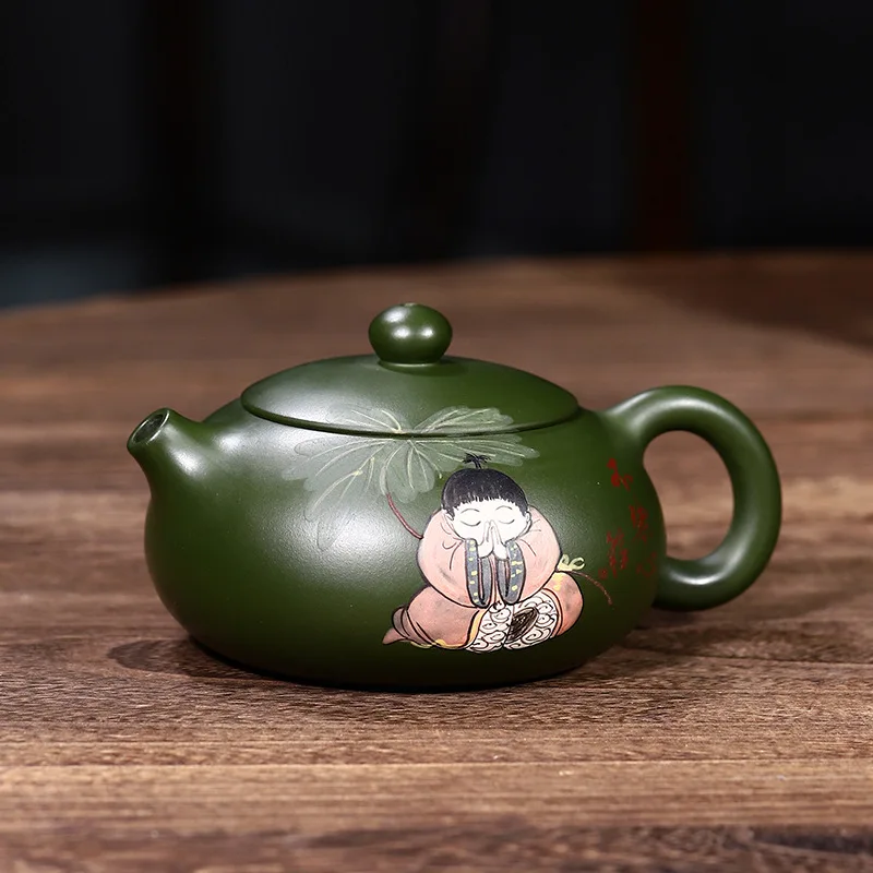 Dropshipping Yixing Pure Handmade Original Ore Purple Teapot With Clay Painting Xishi Teapot High-End Tea Set