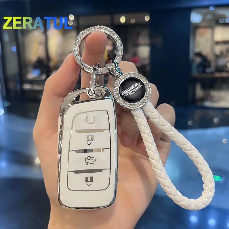 For Changan CS25 CS35Plus CS85 CS95 TPU Car Remote Key Case Cover Bag Shell Fob Holder Protector Accessories