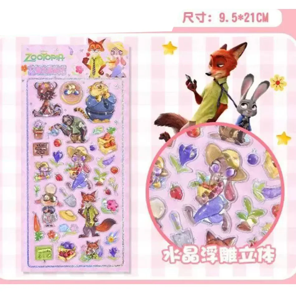 Disney 3d adesivos de cristal criativo periférico zootopia estudante recompensa diamante adesivo caso telefone decoração adesivos presente