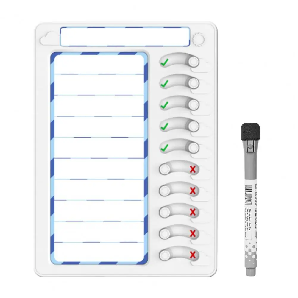 Children Morning Routine Chart Kids Chore Chart Set with Sliding Buttons Magnetic Task Planning Board for Routine Checklist Do