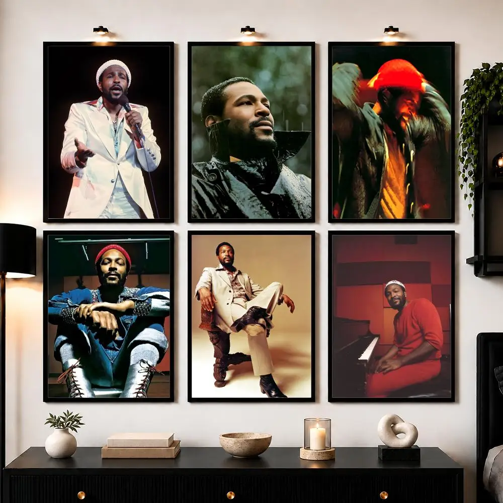 Soul M-Marvin Gaye Poster Modern Wall Art Sticker For Living Room Bedroom Bar Home Decor Mural Painting Decoration