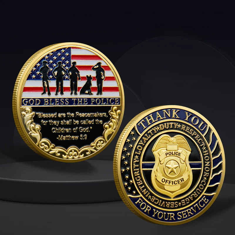 Moneda de colección policial Brave Guardian "Gracias por su servicio" Moneda de recuerdo policial para coleccionar