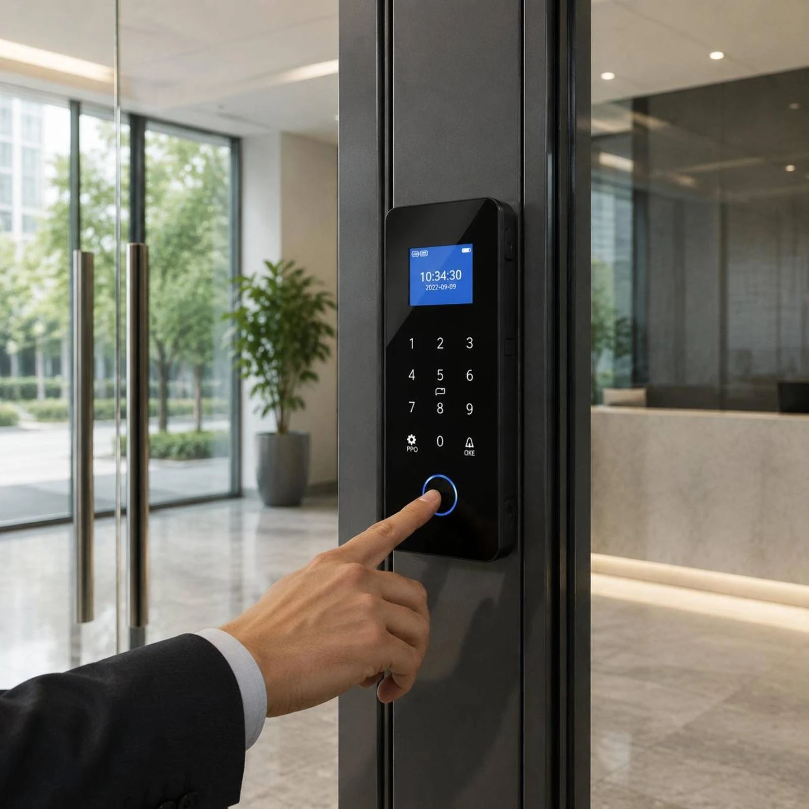 

Biometric Glass Door Lock IC Card Unlock Framed Glass Door Lock Security Hardware Easy Installation Wireless Control