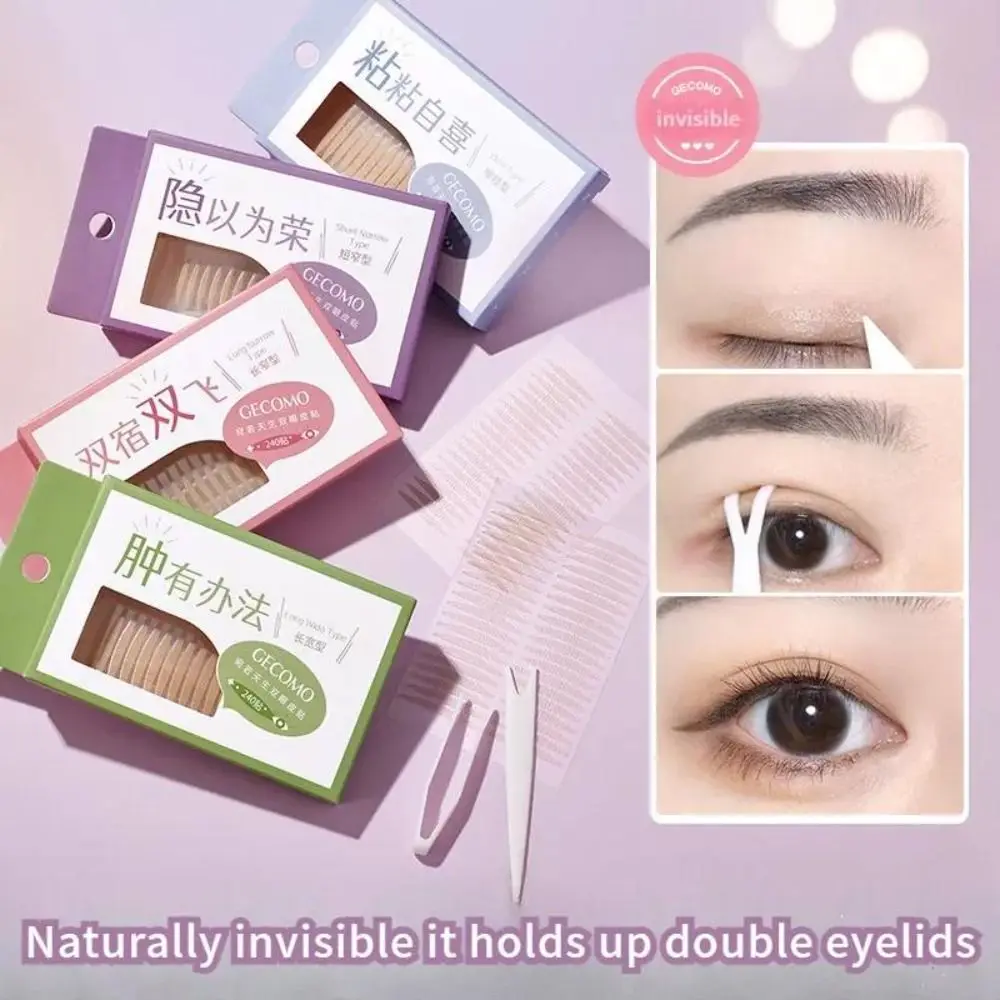 

240Pcs Mesh Type Double Eyelid Tape Waterproof Self-adhesive Lace Eyelid Paste Big Eye Invisible Eye Stickers Beauty