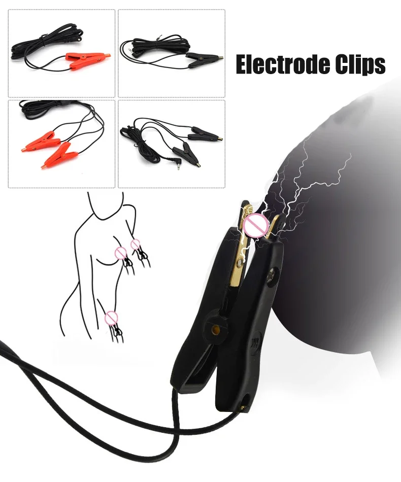 

Аксессуар для БДСМ с электрошоком, зажимы для сосков, Женский Стимулятор, секс-игра, массаж груди, флирт, игрушка для пар