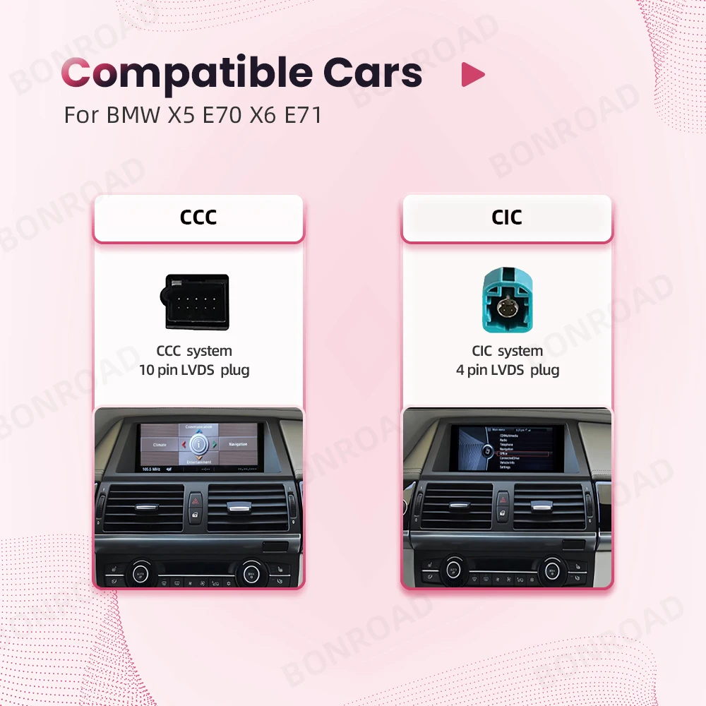 BONROAD راديو السيارة اللاسلكي Carplay أندرويد السيارات لسيارات BMW X5 E70 X6 E71 CCC CIC بلوتوث مرآة ربط الملاحة GPS شاشة تعمل باللمس #3