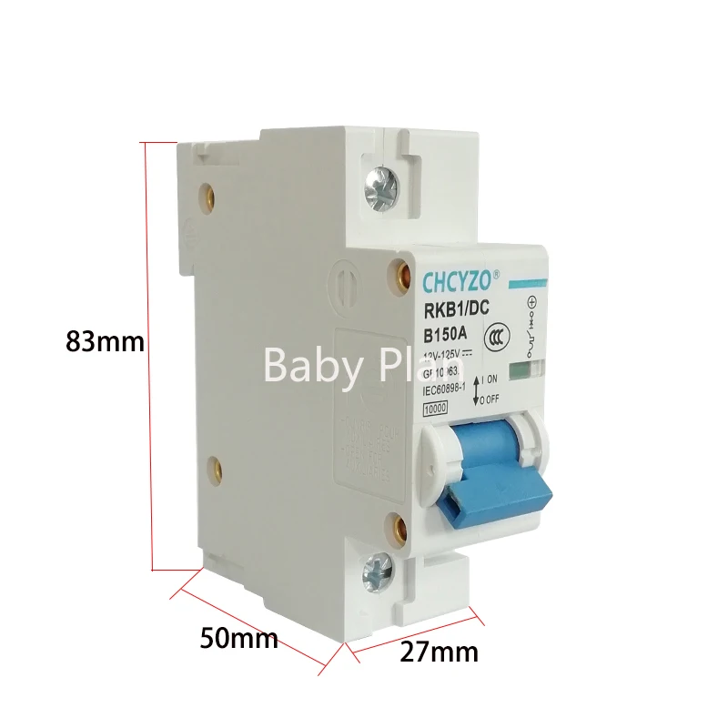 1P 2P DC Circuit Breaker 12V 24V 36V 48V 60V 72V 96V 120V Solar Cells RV Battery Empty Switch 100A 125A 150A  200A 250A