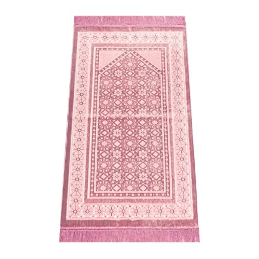 

Soft Plush Lux Velvet Muslim Prayer Rug Thick Janamaz Sajadah Soft Islamic Prayer Rug Islamic Gifts Prayer Carpet Mat Elegant C