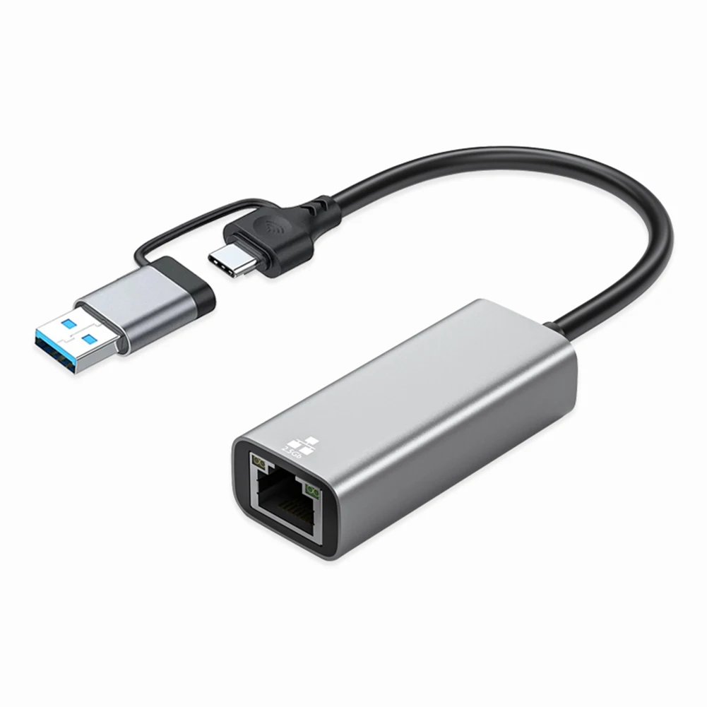 

2.5G Wired USB 3.0 Type-C To RJ45 Ethernet Adapter 2500Mbps LAN Card USB 3.0 Gigabit Ethernet Adapter for Windows 7/8/10 for PC