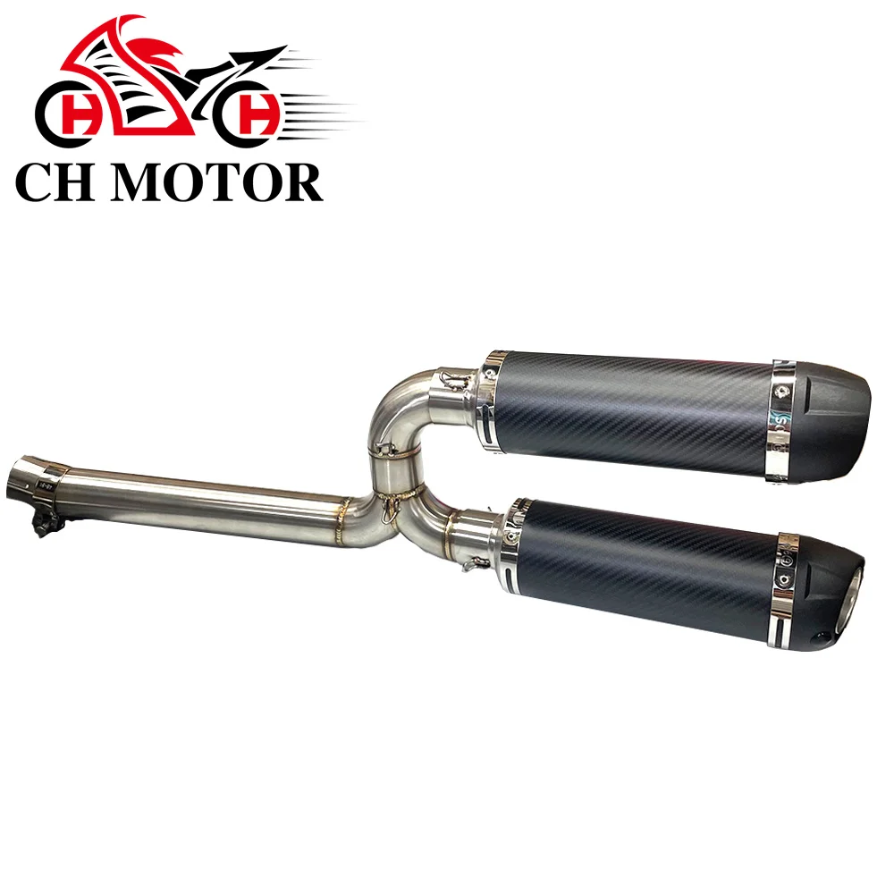 High - Efficiency Motorcycle Carbon Fiber Exhaust Muffler For Yamaha FZ-6N FZ-6S FZ6 FZ6S FZ6N Connecter Middle Pipe Full System