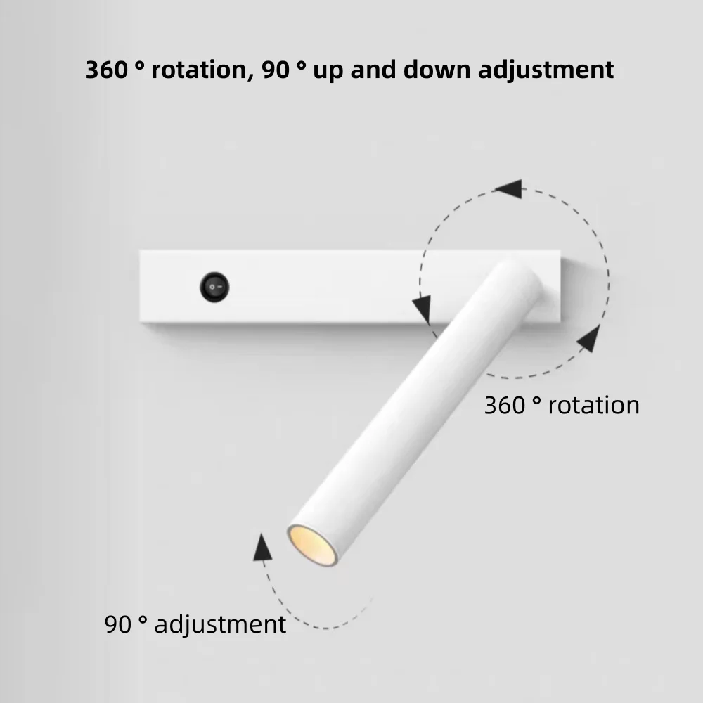 

Bedhead wall light minimalist bedroom rotatable reading light LED eye protection spotlight new wall light