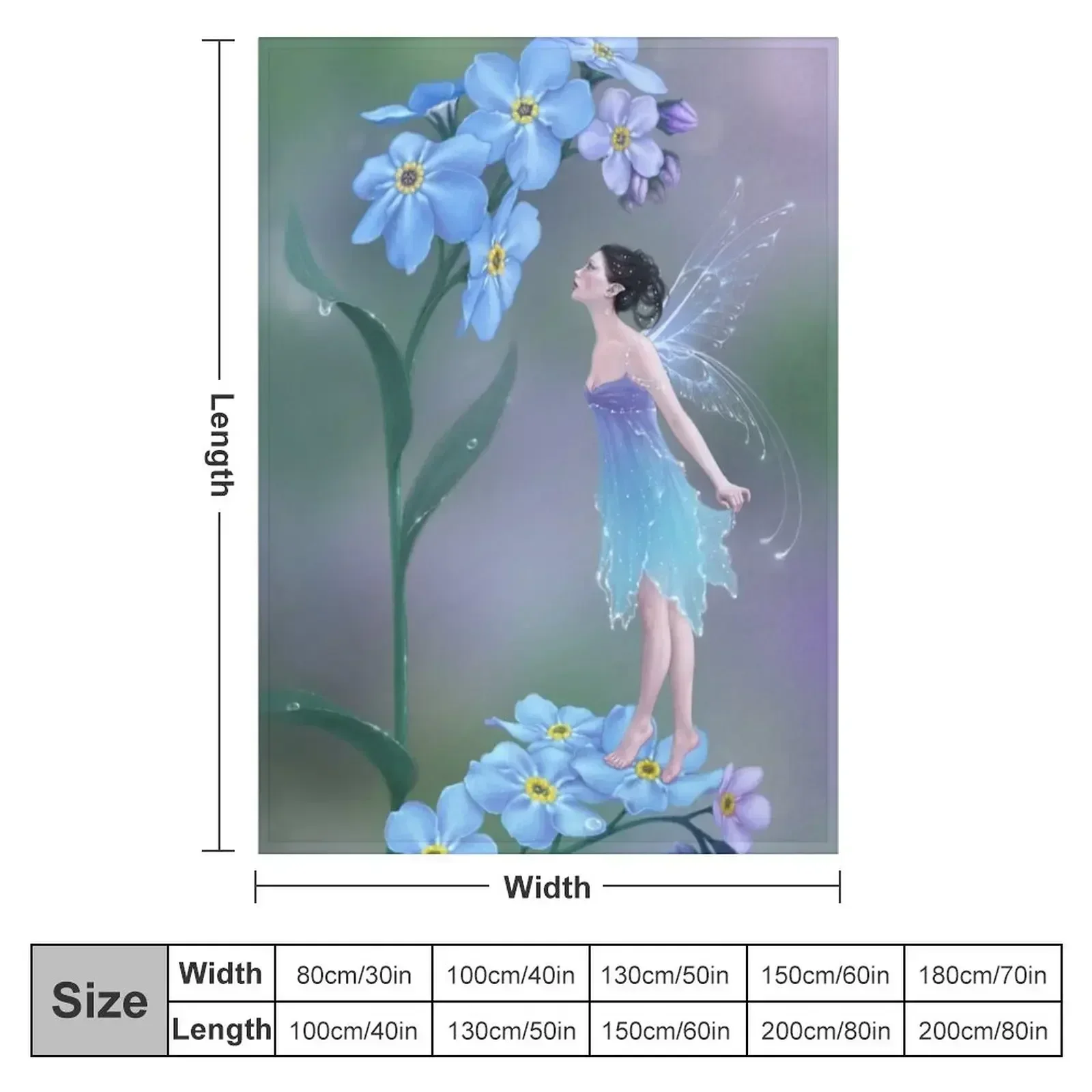 Forget-Me-Not Flower Fairy Throw Blanket valentine gift ideas christmas decoration Hairy Fashion Sofas Blankets
